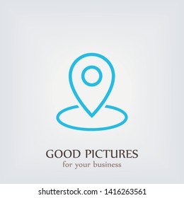 Mark and Location Symbol on the map vector icon. A sign of gps navigation and coordinates .