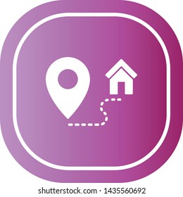Mark and Location Symbol on the map vector icon.  An illustration of a route.A sign of gps navigation and coordinates . A route home.