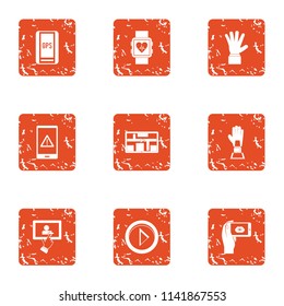Mark the map icons set. Grunge set of 9 mark the map vector icons for web isolated on white background