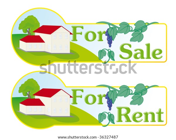 Mark Naming Estate Sale Rental Houses Stock Vector Royalty Free