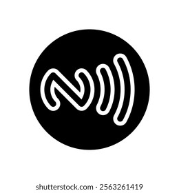 mark nfc technology glyph icon vector. mark nfc technology sign. isolated symbol illustration