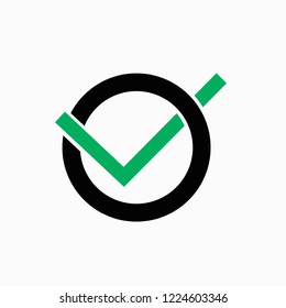Mark on any white background. Tick icon new style, vector illustration.