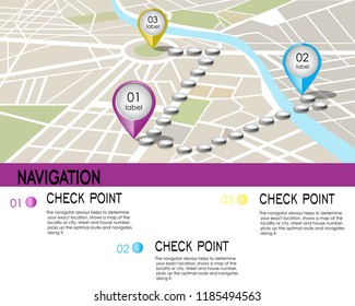 mark, on the map, 3 d, vector 10