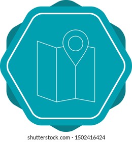 Mark on maps line icon