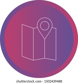 Mark on maps line icon