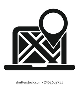 Mark online locator icon simple vector. Market place. Advertising mobile service
