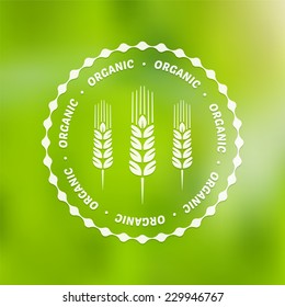mark organic product on a blurred background