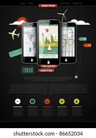 mark up a page with three mobile phones