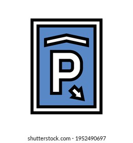 mark parking color icon vector. mark parking sign. isolated symbol illustration