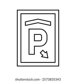 mark parking line icon vector. mark parking sign. isolated contour symbol black illustration