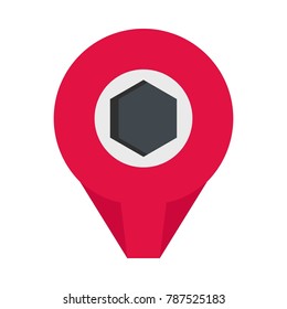 Mark pin icon. Flat illustration of mark pin vector icon isolated on white background