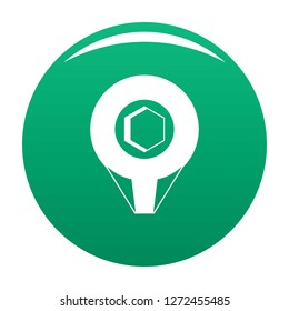 Mark pin icon. Simple illustration of mark pin vector icon for any design green