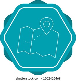 Mark places on map line icon