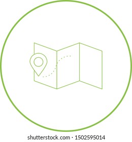 Mark places on map line icon