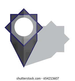 mark point symbol icon flat color with shadow