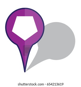 mark point symbol icon flat color with shadow