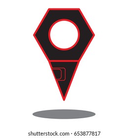 mark point symbol icon with shadow