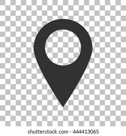 Mark pointer sign. Dark gray icon on transparent background.