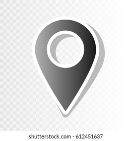 Mark pointer sign. Vector. Blackish icon on transparent background with transition.