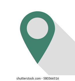 Mark pointer sign. Veridian icon with flat style shadow path.