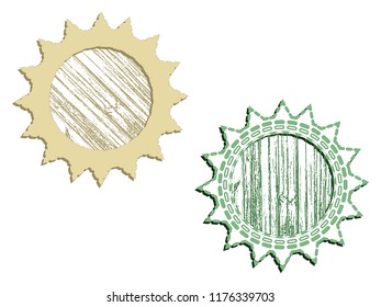 Mark - a set of two samples - a polygon light colors - isolated on white background - vector