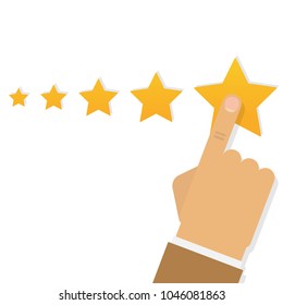 mark with star. Hand.icon vector illustration
