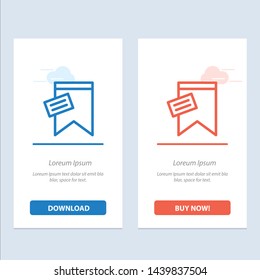 Mark, Tag, Sign, Text  Blue and Red Download and Buy Now web Widget Card Template