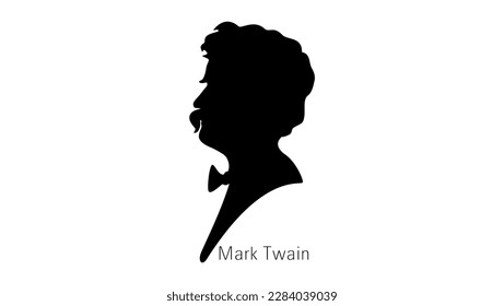 Silueta Mark Twain, vector de alta calidad