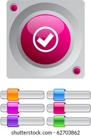 Mark vibrant round button with additional buttons.