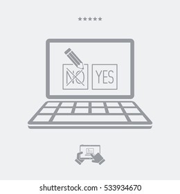 Mark website box option - Accept or decline - Vector flat icon