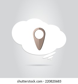 Mark in white cloud. Made in vector