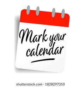 Mark your calendar on calendar background