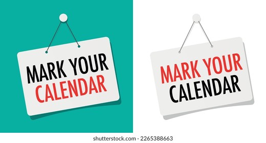 Mark your calendar on door sign