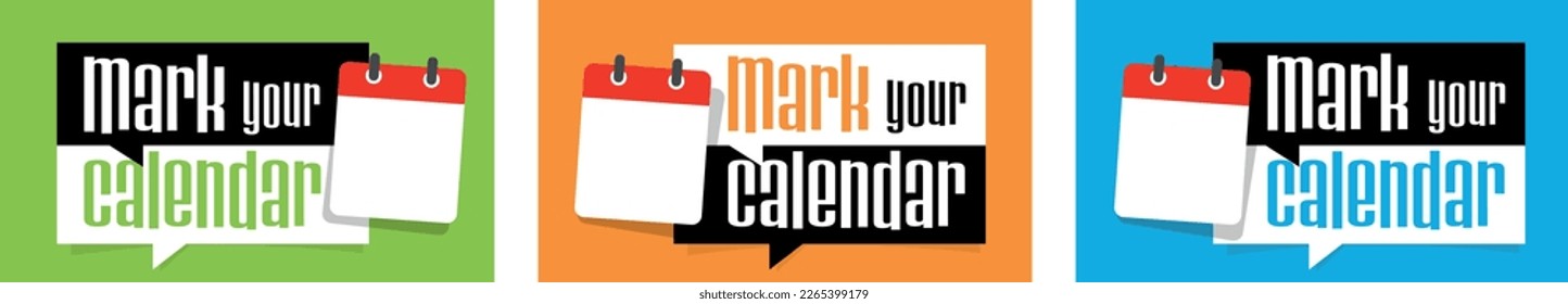 Mark your calendar on speech bubble