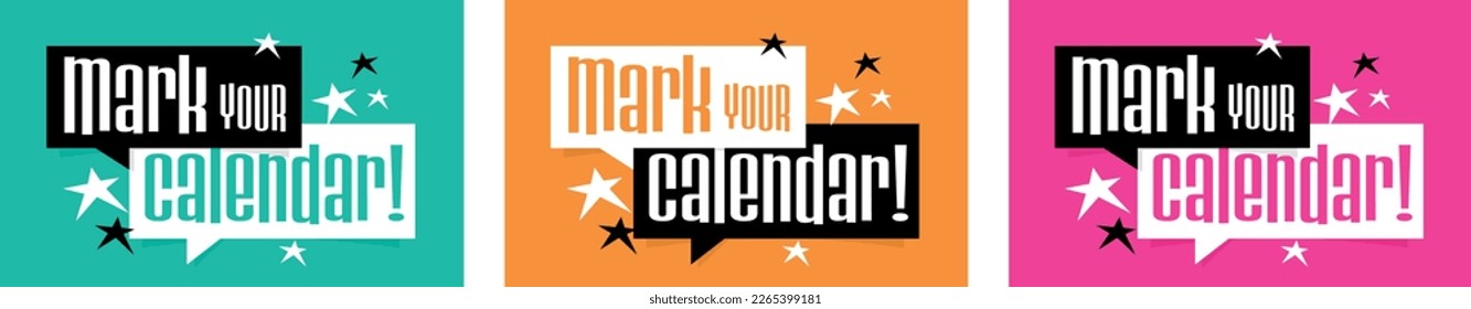 Mark your calendar on speech bubble