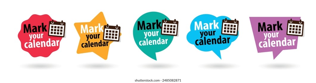 Mark your calendar on speech bubble