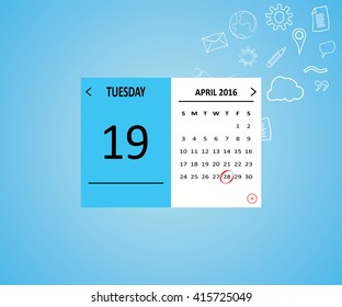 Mark Your Calendar Online With Abstract Symbol On Background