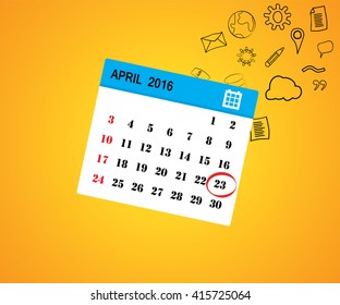 Mark Your Calendar Online With Abstract Symbol On Background