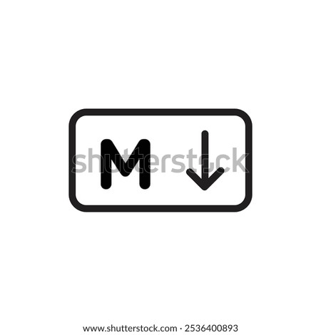 Markdown icon Flat art illustration in outline