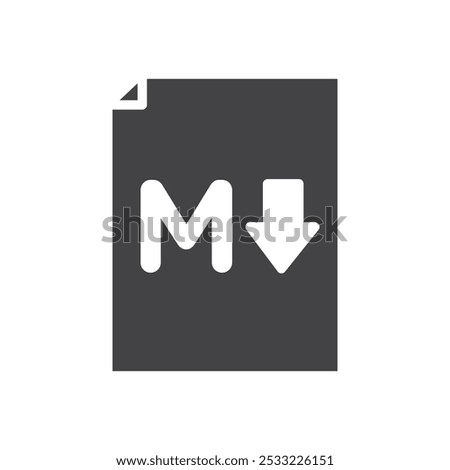 Markdown icon Flat simple outline set