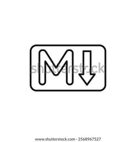 Markdown icon Isolated flat vector in outline