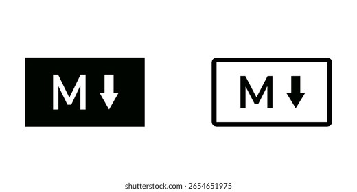 Markdown icon isolated on white background.