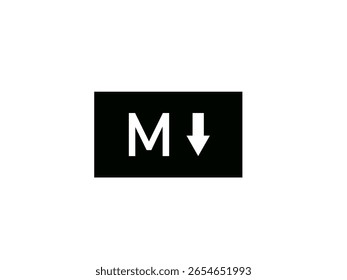 Markdown icon isolated on white background.