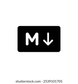 Markdown icono logo signo conjunto Vector contorno