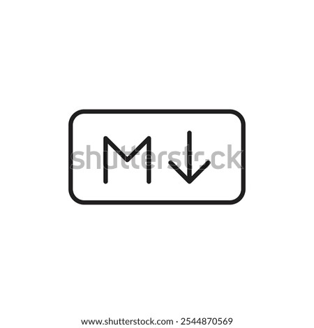 Markdown icon Outline vector for web ui