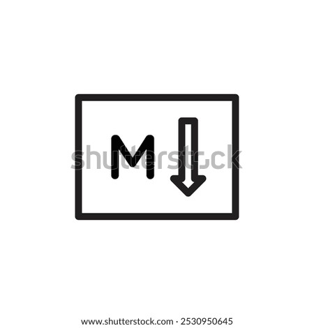 Markdown icon Thin line flat illustration