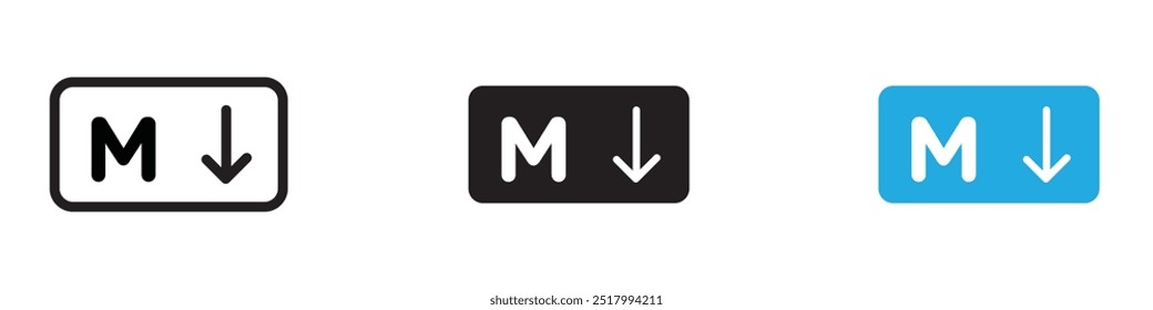 Markdown icon thin line illustration