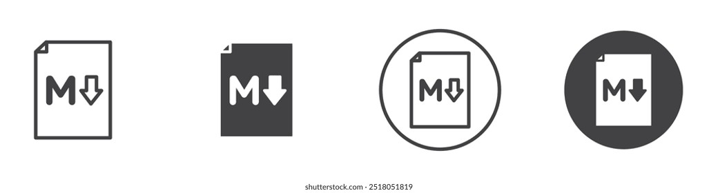 Ilustración de línea delgada de icono de Markdown
