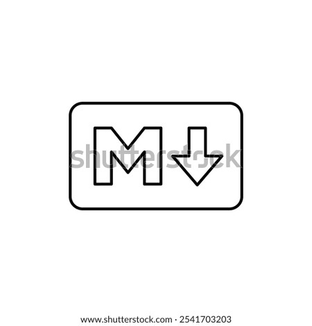 Markdown icon Thin line vector illustration set