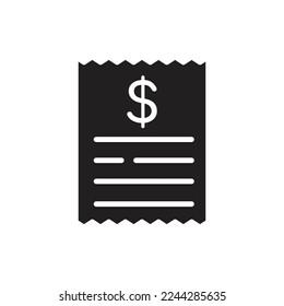 Marked Bill Filled Icon Vector Illustration